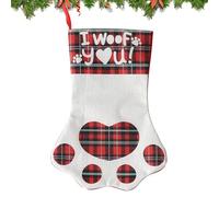 Calcetín de Navidad con huella de pata, medias con huellas de patas, decoraciones navideñas, medias para mascotas para gatos y perros, calcetines de campesino, decoraciones de chimenea