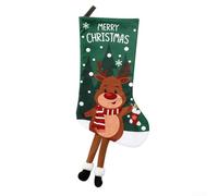 Calcetín de Navidad con temática de Papá Noel para colgar en la chimenea, calcetín de tela grande adecuado para golosinas navideñas (ciervos)