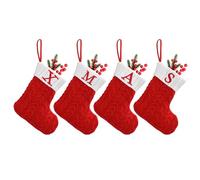 Calcetín de Navidad de 18 cm, mini medias de búfalo a cuadros con bolsa de regalo de felpa suave blanca para caramelos, bolsas de regalo, adorno clásico para árbol de Navidad (tejido B)