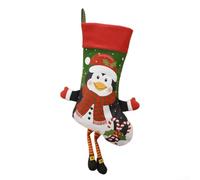 Calcetín de Navidad de Papá Noel de gran tamaño para colgar junto a la chimenea con espacio amplio para golosinas y decoraciones navideñas (pingüino)