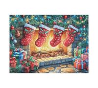 Calcetín de Navidad Frente a Chimenea Puzzle 500 Piezas Decoración De Sala Rompecabezas para Adultos 3D DIY Creativo Desafío Intelectual Juguete Educativo 500 PCS