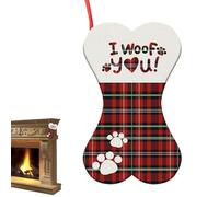 Calcetín de Navidad genérico para perros, Medias para adornar con golosinas con huella de pata, soporte para regalos de invierno - para niños adultos fiesta de invierno Artesanía Regalos de vacaciones