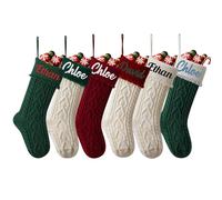 Calcetín de Navidad grande de 45,7 cm, bordado a medida, medias de punto para vacaciones, Navidad, fiesta, decoración familiar