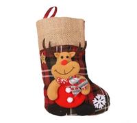Calcetín de Navidad grande para colgar con diseño de Papá Noel con amplio espacio para golosinas navideñas, juguetes y exhibición de chimenea (E-W91)