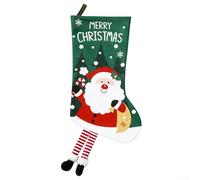 Calcetín de Navidad grande para colgar con Papá Noel, calcetín de chimenea hecho de tela, para dulces de temporada y uso decorativo (anciano)