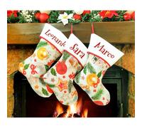 Calcetín de Navidad para colgar con nombre, 20 cm de altura, 33 calcetines de Navidad personalizados Navidad Stockings para decoración de fiestas familiares (juego de 3 unidades, christmas balL)