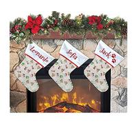 Calcetín de Navidad para colgar con nombre, 20 cm de altura, 33 calcetines de Navidad personalizados Navidad Stockings para decoración de fiestas familiares (juego de 3 unidades, RUFOLPH CRU')