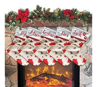 Calcetín de Navidad para colgar con nombre, 20 cm de altura, 33 calcetines de Navidad personalizados para decoración de fiestas familiares (juego de 5 unidades), Christamas Tree)