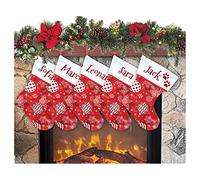 Calcetín de Navidad para colgar con nombre de 20 cm de altura 33 calcetines de Navidad personalizados Navidad Stockings para decoración de fiestas familiares (juego de 5 unidades, christmas balL)