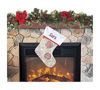 Calcetín de Navidad para colgar con nombre de 20 cm de altura 33 calcetines de Navidad personalizados Navidad Stockings para decoración de fiestas familiares (juego de 1 unidad, christmas baile)