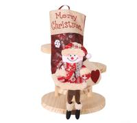 Calcetín de Navidad para colgar con patrón de Papá Noel grande que ofrece tela e interior espacioso para golosinas, juguetes y exhibición festiva (E-W101)