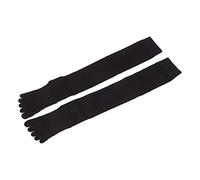 Calcetín de Yoga Más Cálido, Envoltura Ajustada Transpirable Elástico 5 Dedos Absorción del Sudor Calcetines Largos de Yoga Antideslizante para el Hogar(Negro)
