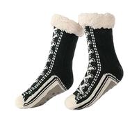 Calcetín genérico para mujer y hombre, calcetines antideslizantes térmicos, invierno, calcetín cálido polar, calcetines grandes, calcetines de Navidad, regalo de Navidad, Negro , XXX-Large 3X-Large