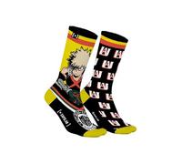 Calcetín Hombre My Hero Academia Algodón, 1 Par de Calcetines Fantasía Hombre Bakugou, Negro , 39-42