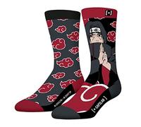Calcetín Hombre Naruto Shippuden Algodón, 1 Par de Calcetines Fantasía Hombre Itachi, Alto y Suave, negro/rojo, 43-46