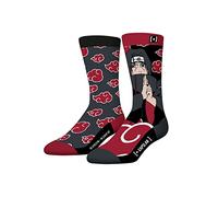 Calcetín Hombre Naruto Shippuden Algodón, 1 Par de Calcetines Fantasía Hombre Itachi, Alto y Suave, rojo, 39-42