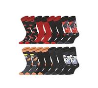 Calcetín Hombre Naruto Shippuden, Calcetines Hombre Sasuke, Itachi y Naruto (lote de 8), Negro , 43-46