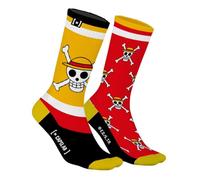 Calcetín Hombre One Piece Algodón, 1 Par de Calcetines Fantasía Hombre, Edición Limitada y Original, Rojo/amarillo/blanco/negro, 39-42
