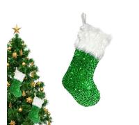 Calcetín navideño con lentejuelas, calcetín navideño con purpurina | Bolsas navideñas con lentejuelas brillantes - Calcetines navideños de peluche con lentejuelas para caramelos navideños, galletas