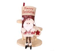 Calcetín navideño para colgar con patrón de Papá Noel grande que ofrece tela e interior espacioso para golosinas, juguetes y exhibición festiva (E-W100)