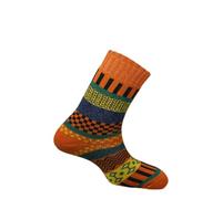 CALCETÍN TÉRMICO LANA MERINO MUNDSOCKS WOOL FANTASY (Naranja)