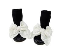 Calcetin Termico Niño - Calcetines con Lazo para Niños Calcetines para Caminar para Bebés De Media Pantorrilla Y Zapatos De Otoño para Interiores Calzado De Suela Suave para Bebés (Black 2-25 Years)