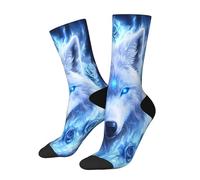 Calcetine Rosas De Lobo Blancos Calcetines Absorbentes Del Sudor Transpirables Calcetines Media Caña Para Hombre Mujer Trabajo 40Cm