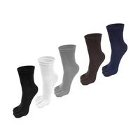 Calcetines 5 Dedos 5 Pares De Calcetines Largos Informales De Cinco Dedos For Hombre, Calcetines Deportivos For Sudar Con Dedos Separados, Calcetines Tobilleros De Algodón Blancos Y Negros(Color Mixin