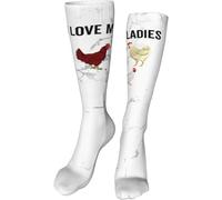 Calcetines 50cm, Amo a mis damas pollo Lightweight Calcetine Mujer Antideslizantes Running Calcetines para Trabajo Senderismo Ciclismo