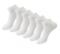 Calcetines 6 Pares Tobilleros Cortos Invisibles Hombre Mujer Calcetines Transpirables Cómodo Inodoro con Malla Algodón (39-42, BLANCO)