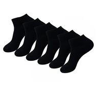 Calcetines 6 Pares Tobilleros Cortos Invisibles Hombre Mujer Calcetines Transpirables Cómodo Inodoro con Malla Algodón (43-46, NEGRO)