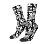 Calcetines A Media Rugby Is A Feeling You Can'T Explain Crew Socks 40Cm | Calcetines A Media Duraderos Suaves Crew Socks Para Ciclismo Deportivos Running Medias De Tubo Medio