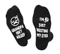 Calcetines Abuelo Hombre Divertidos - GRANDPA ISN'T ASLEEP Personalizados Originales Dibujos Estampados Graciosos Frikis Colores Algodon Calcetines - Regalos Navidad Originales para Abuelo Yayo