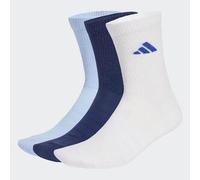 Calcetines acolchados de media pantorrilla adidas, azul y blanco, lote de 3 37/39
