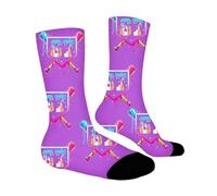 Calcetines Adolescentes Chico - Calcetines Divertidos con Temática De Hielo para Niños De 7 A 12 Años Suaves Y con Un Bonito Estampado Duraderos para Uso Diario (Purple 7-12 Years)