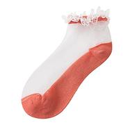 Calcetines al aire libre de invierno para mujer, diseño floral, de malla, calcetines lindos, informales, cortos, sóli