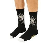 Calcetines altos con licencia de Harry Potter Hedwig Letter para hombre, letra búho, color negro, talla 6-11 (39-46 Euro)