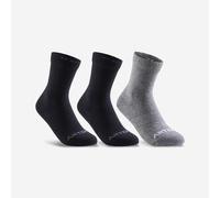 Calcetines altos de tenis Niños Pack de 3 Artengo RS 160 negro gris 27/30