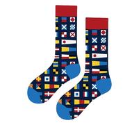 Calcetines Altos Divertidos Unisex con Dibujos de Banderas, Talla única 37-44