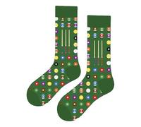 Calcetines Altos Divertidos Unisex con Dibujos de Billar, Talla única 37-44