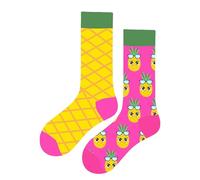 Calcetines Altos Divertidos Unisex con Dibujos de Caritas de piña, Talla única 37-44