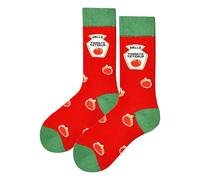 Calcetines Altos Divertidos Unisex con Dibujos de Ketchup, Talla única 37-44