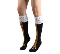 Calcetines altos hasta la rodilla con patas de pollo, calcetines divertidos con dibujos de animales.