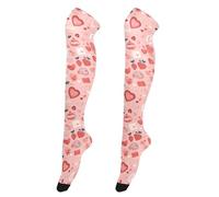 Calcetines altos hasta la rodilla para mujer, a la moda, extra largos, para novias, calcetines altos por encima de la rodilla para bailes, cuentos de hadas, hongos y caracoles retro, Celebración de
