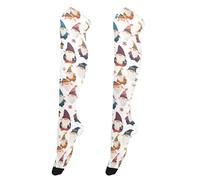 Calcetines altos hasta la rodilla para mujer, a la moda, extra largos, para novias, calcetines altos por encima de la rodilla para bailes, cuentos de hadas, hongos y caracoles retro, Bonitos gnomos de