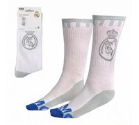Calcetines Altos Real Madrid Adulto - Medias Largas Deportivas Algodón Transpirable, Calcetines Fútbol Hombre Mujer Cómodos y Versátiles, Licencia Oficial Real Madrid, Talla 38/45