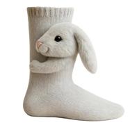 Calcetines Animales-Calcetines de Algodón con Relieve de Animales 3D, Punto a Mano de Doble Espesor para un Abrazo Cálido, Talla Única Unisex para Invierno