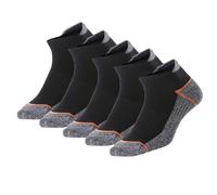 Calcetines antibacterianos de cobre para hombre y mujer, antihumedad, antideslizantes, para tobillo - LYSB01M1BEPDF-SPRTSEQIP, 12-14/Shoe:12-14, negro, anaranjado, (Black/Orange-5 Pairs)