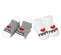 Calcetines Antideslizantes Bebe de 0-6 meses 2 pares, calcetines bebe de algodón antideslizantes, LOVE MAMA and PAPA, calcetines antideslizantes con tapón regalos de bebé para nacimiento niño niña