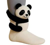 Calcetines antideslizantes para el hogar Suéter de punto casual Calcetines de fantasía de punto 3D en forma de animal para mujer, ideales para regalos de Navidad de invierno